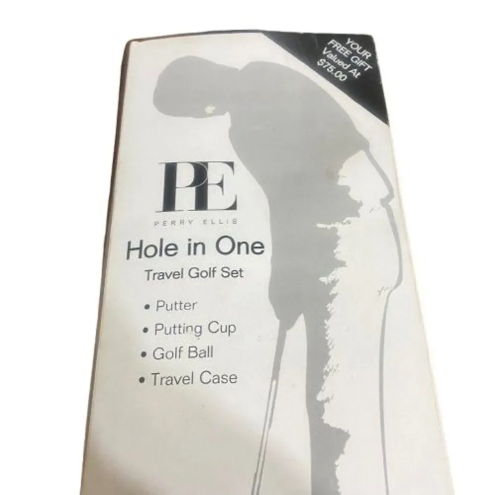 Perry Ellis Vintage Executive Golf Putter Set in Vinyl Case for Office or Travel